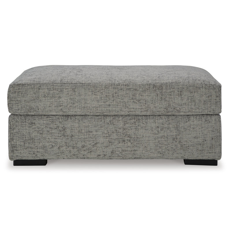 Dunmor Large Black and Gray Upholstered Ottoman