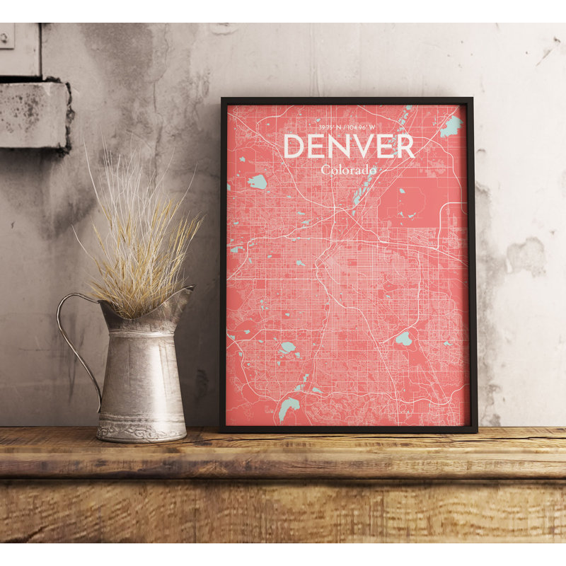 Denver City Map - No Frame Print, 50.8cm H x 40.6cm W x 0.13cm D