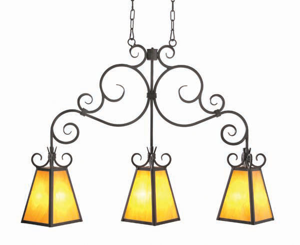 Wellington 3 - Light Kitchen Island Pendant, Gilded Tobacco, Tea Stained