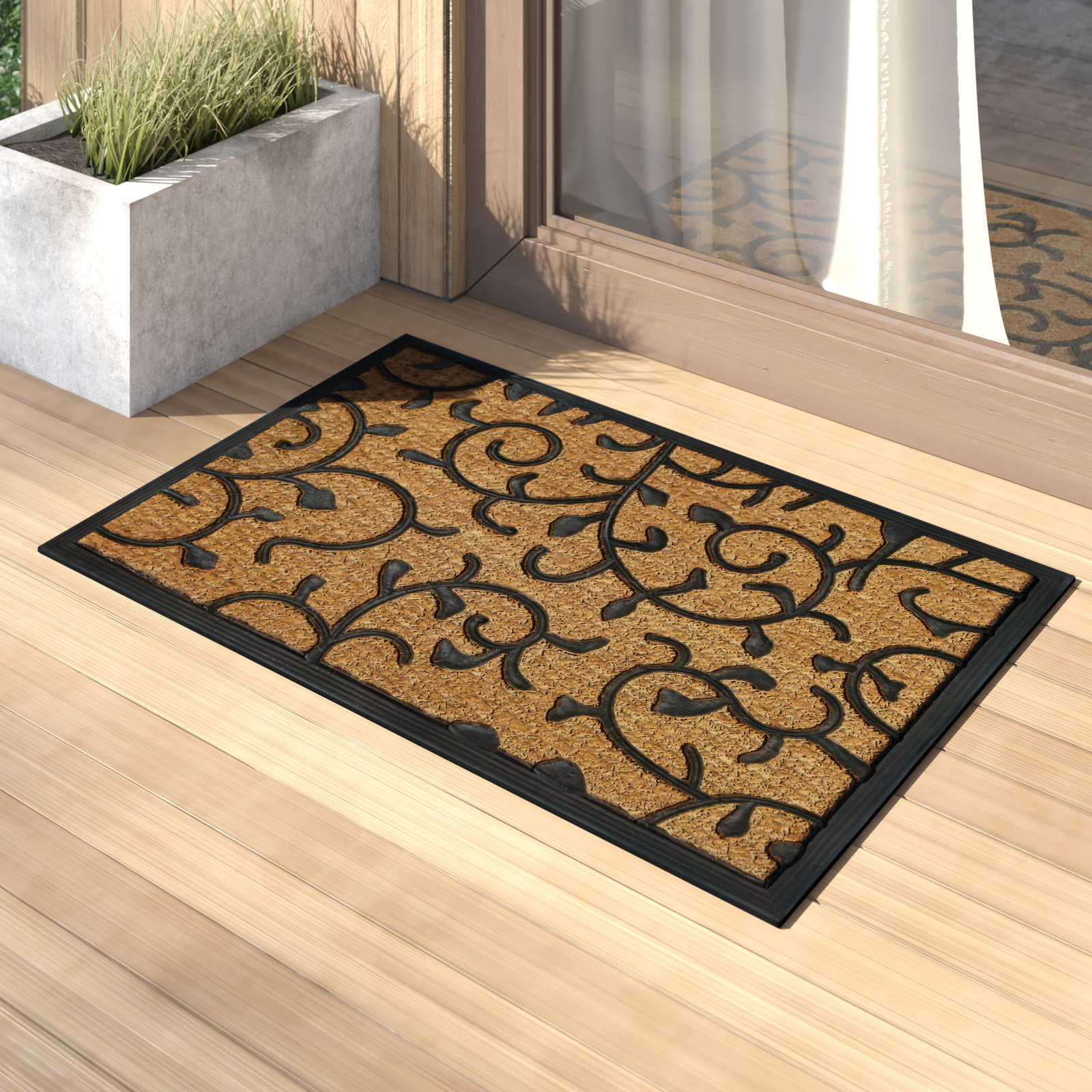 Filion Durable Non-Slip Door Mat Canora Grey Color: Brown, Mat Size: 17 W x 30 L