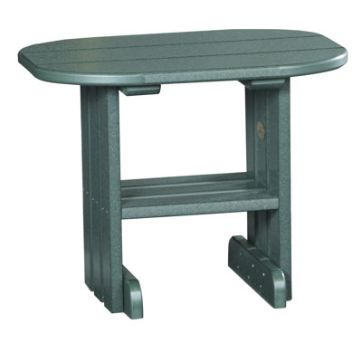 Ethelinda Oval Outdoor Side Table With Umbrella Hole , 24'' in. W 16.5'' in. D