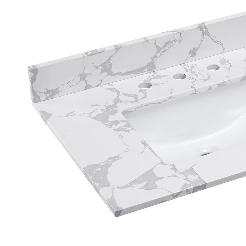 Comptoir de meuble-lavabo simple 31 po avec trous de robinet d'évier