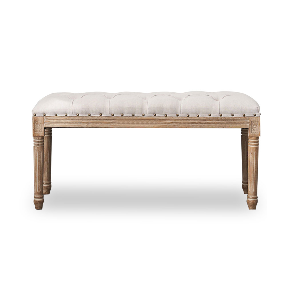 One Allium Way® White Upholstered Bench | Wayfair