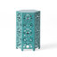 Table d'appoint 12 po en sarcelle craquelé - construction en fer Design moderne découpé léger et pour patio et utilisation intérieure Aucun assemblage requis avec finition moderne-1485989041