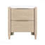 Table de chevet 2 tiroirs en chêne clair, mobilier de chambre moderne avec ports de recharge et plateau en marbre