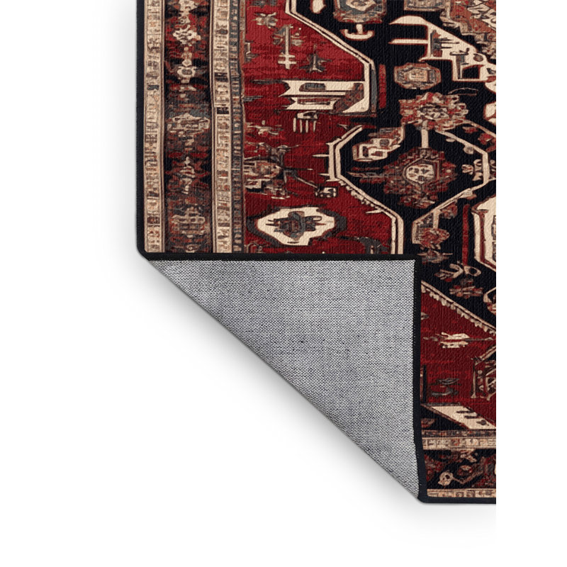 Tapis brun lavable à la machine, Rond 8 pi