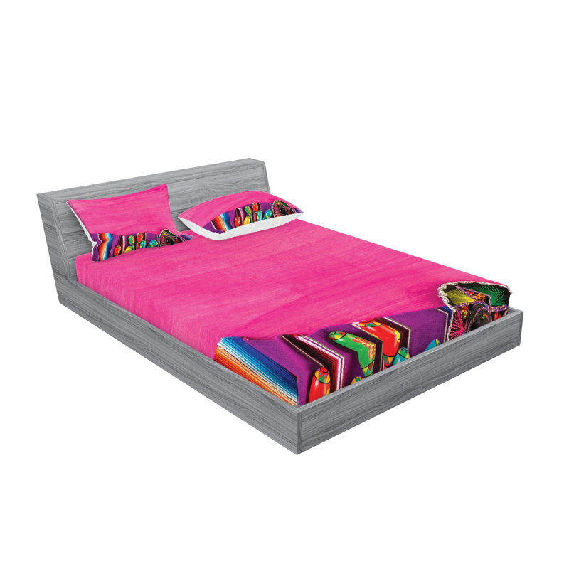 Drap-housse et coussin décoratif Ambesonne, mauve fuchsia, Ensemble de draps pour très grand lit californien