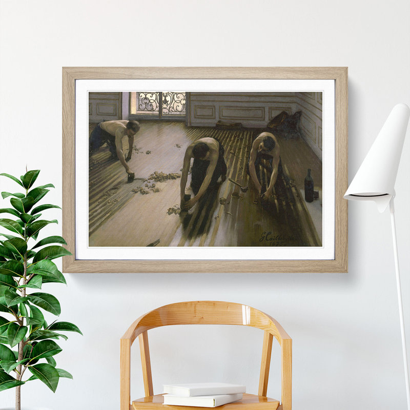 The Floor Scrapers by Gustave Caillebotte - Framed Print, Oak, 48cm H x 65cm W x 2cm D