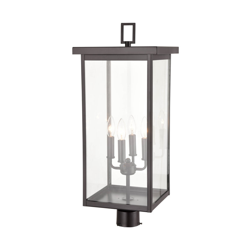 Lampadaire d'extérieur simple 30 po 4 lumières Schwager, Bronze
