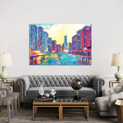 Chicago River by Maja Wronska - Wrapped Canvas Painting