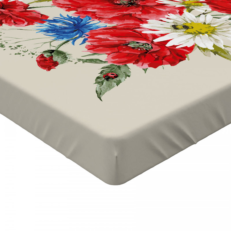 Microfiber Floral Fitted Sheet, Full Fitted Sheet