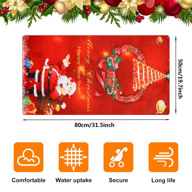 Tapis de cuisine antidérapant Jeneal, Rectangle 2 pi 8 po x 1 pi 8 po