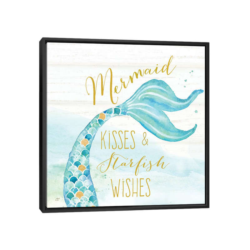 «Mermaid Tale II», impression sur toile, H 18 po x l 18 po x P 1,5 po, Toile avec cadre noir