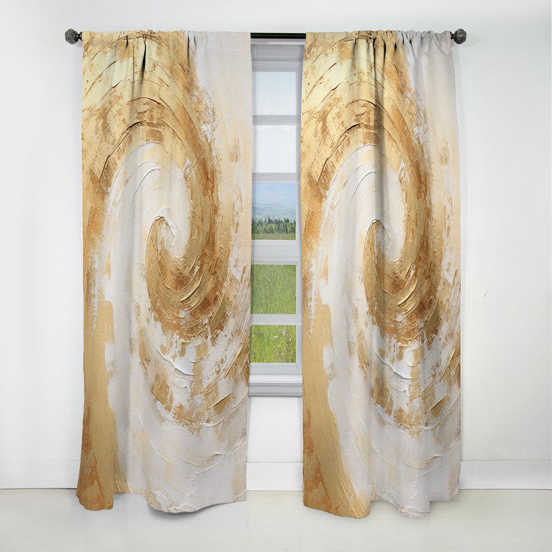 Ebullient Energy Spiral I - Abstract Spirals Curtain - Blackout Abstract Curtain - 1 Panels, 52" W x 95" L