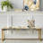 Floral Upholstered Gold Bench-130008556