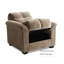 Kate 1 Seater Accent Chairs with Storage in Velvety Brown Fabric