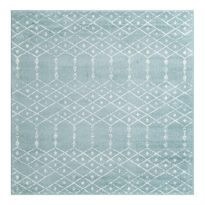 Tapis turquoise Sierra, Carré 6 pi 1 po, Turquoise 