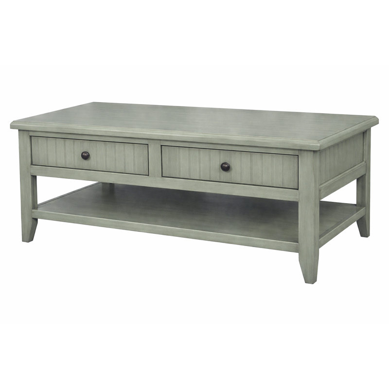 Beth Solid Wood Single Coffee Table, European Light Blue