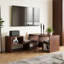 Meuble télé moderne minimaliste en bois d'ingénierie avec rangement ouvert, console multimédia pour le salon et la chambre à coucher