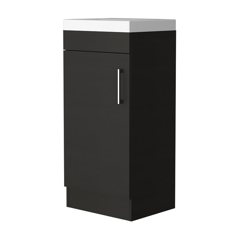 Meuble-lavabo rectangulaire noir Wengue