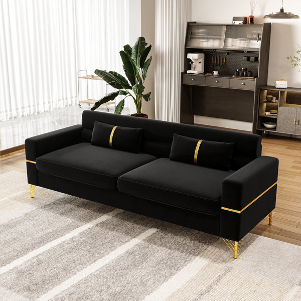 Mercer41 Munia 86.22'' Velvet Sofa | Wayfair