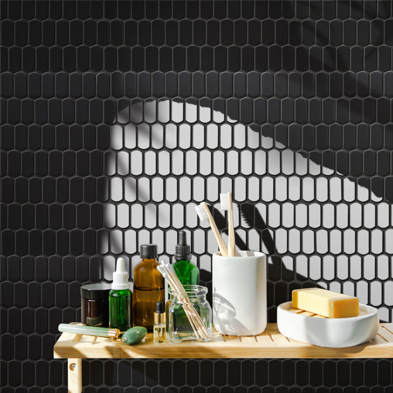 Hudson Capsule 12-1/4 In. X 13-1/8 In. Porcelain Mosaic Tile, Marine