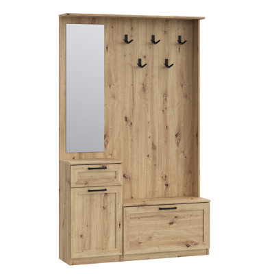 Tyneside Hall Tree 110.9cm Wide with Bench and Shoe Storage