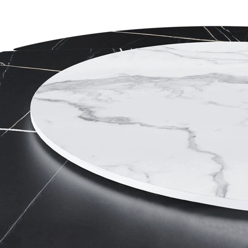 31.5" White Marble Removable Lazy Susan