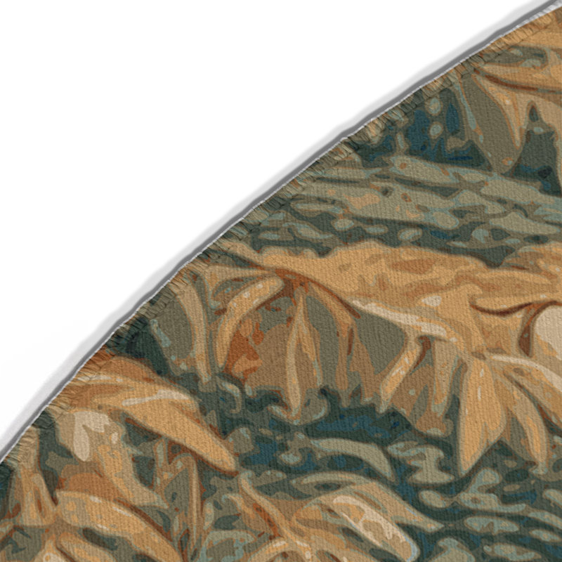 Tapis turc intérieur et extérieur brun, Rond 5 pi