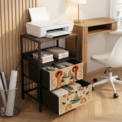 Table de chevet 2 tiroirs avec station de charge, table de chevet avec ports USB et prises USB