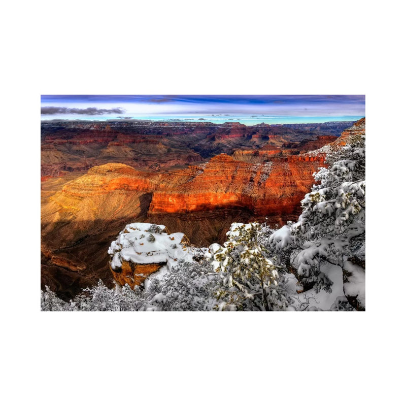 Snowy Grand Canyon IV by David Drost - Wrapped Canvas Painting, 20.32 cm H x 30.48 cm W