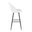 Tabouret de bar à hauteur fixe en métal noir et similicuir blanc avec repose-pieds carré - ensemble de 2-865162434-865162435