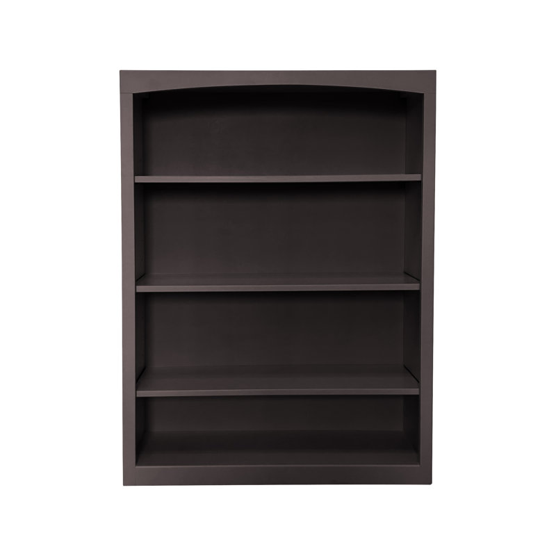 Ossy Solid Wood Classic Bookcase, (4 Shelves) 48"H x 36"W x 12"D, Solid Black