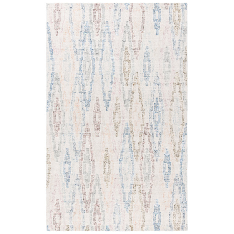 Tapis en laine et en coton touffeté à la main Prairie Grove Drive, Rectangle 5 pi x 8 pi