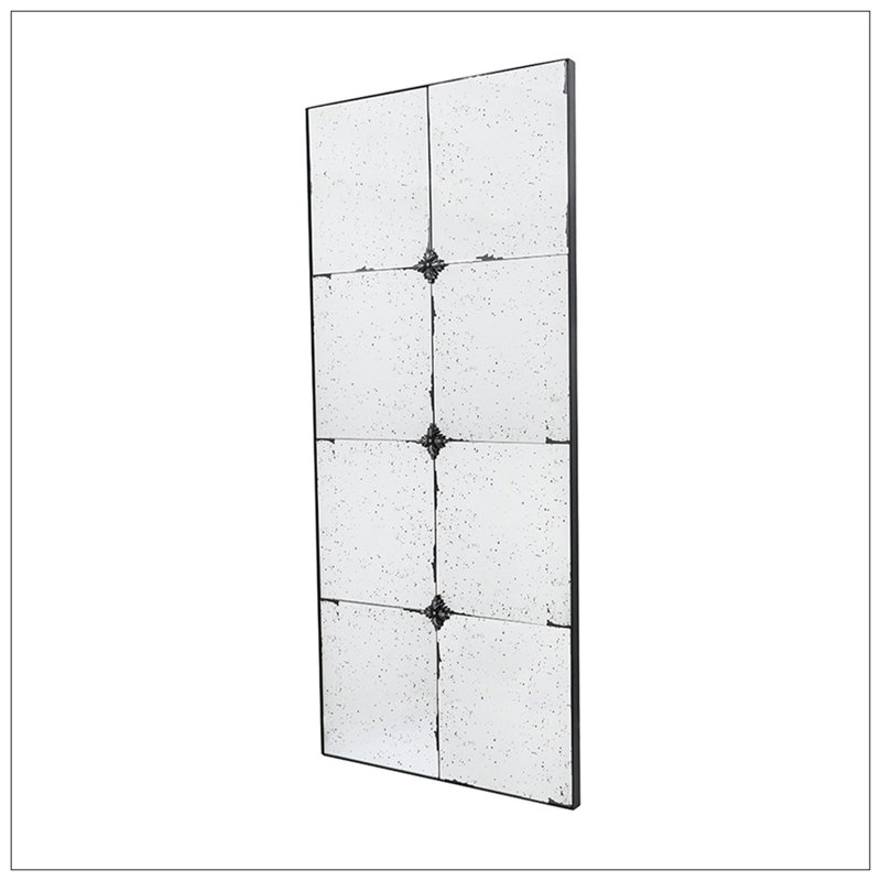 Traditional Decor Style Rectangle Antique Glass Wall Mirror, Wall Decor For For Bathroom Entryway Console Lean Against Wall