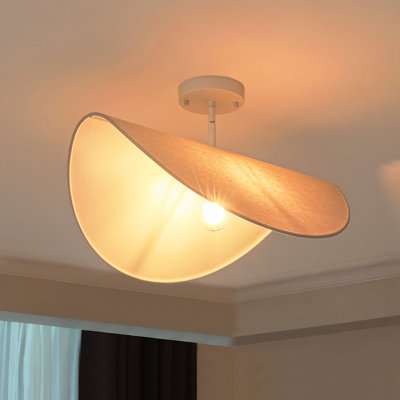 Plafonnier encastré 1 lumière en tissu