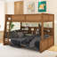 Lit double superposé au-dessus de grand lit double avec armoires de rangement et ports USB-567726069-567726068