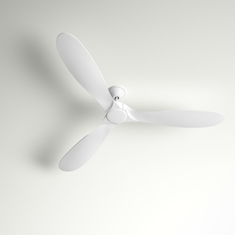 Franny Ceiling Fan with LED Lights, Matte White with White Blades, 52 inches