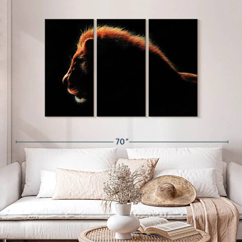 Brampt African Lion At Twilight, 32" H x 50" W