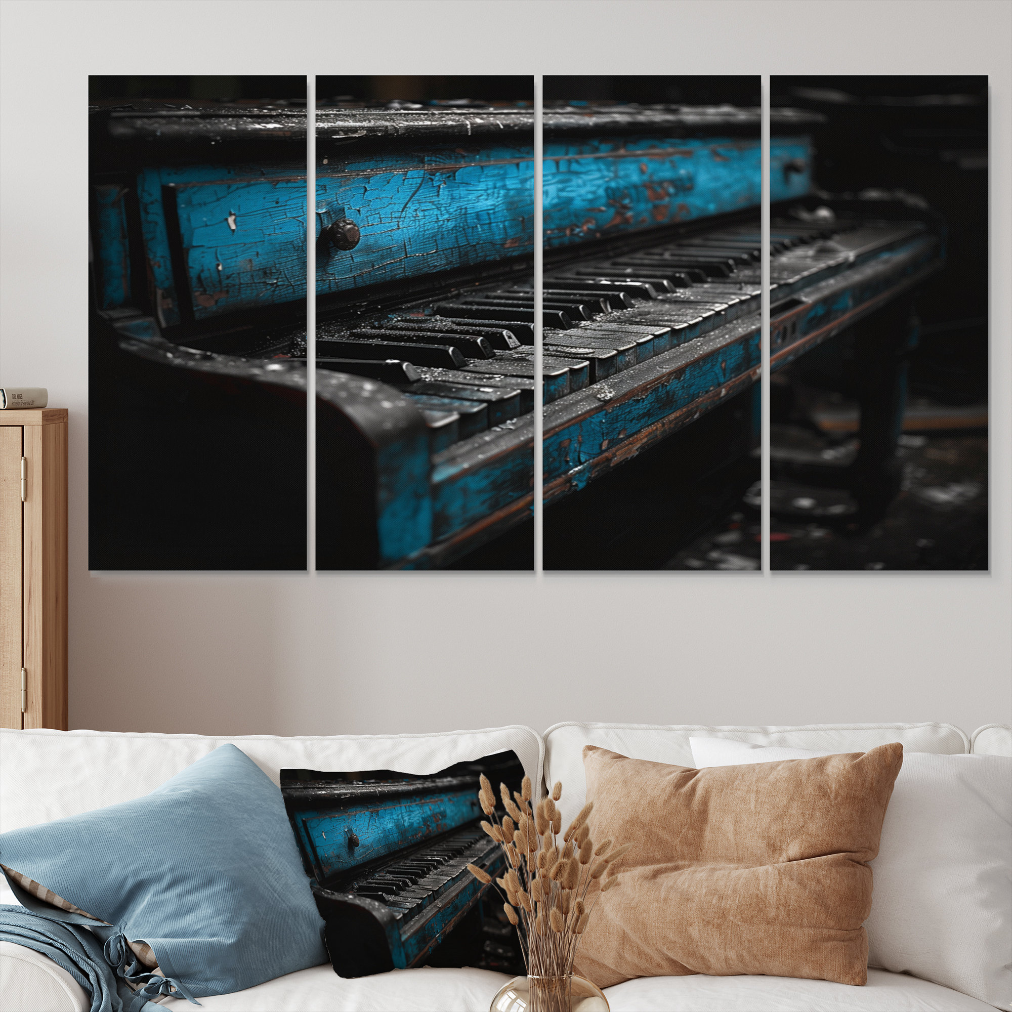 Music-Themed Canvas Wall Art 90cm x 135cm with Elegant Black Frame