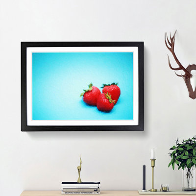 Three Strawberries - Picture Frame Painting Print