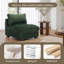 Upholstered Faux Rabbit Fur Flannel Armless Chair with Pillow Back, Single Chair Module Part For Sectional Sofa-256072442