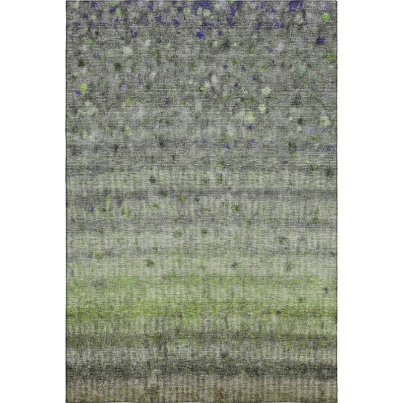 Premium Machine Washable Mayfield Stripes Rug, Green, 5' x 7'6"
