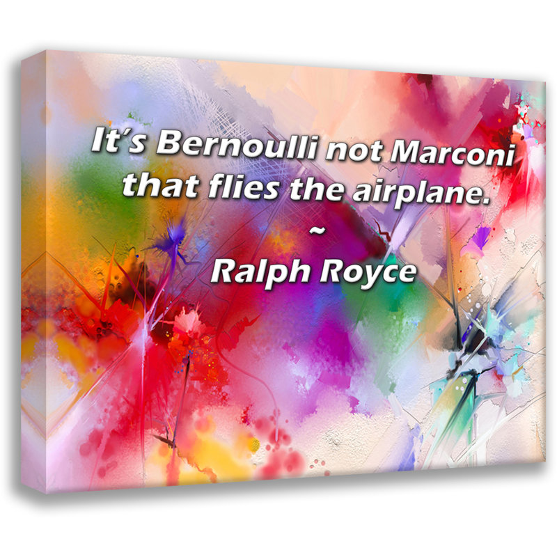 Toile tendue Astoria Grand Gallery par Ralph Royce: «C'est Bernoulli pas Marconi qui vole, H 28 po x l 40 po