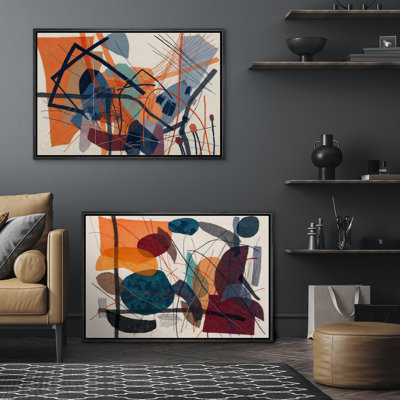 Framed Wall Art Abstract Vintage Antique Classic for Bedroom