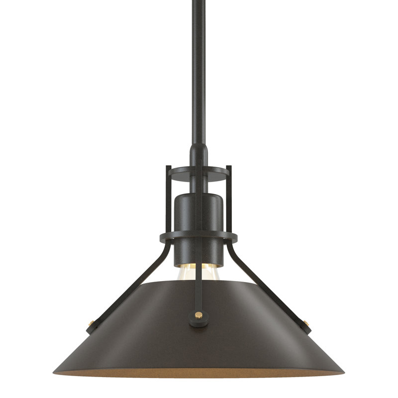 Henry 1 - Light Single Cone Pendant, Dark Smoke, Bronze