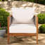 Chaises longues modernes en teck et beige, bois d'acacia avec coussins pour porche et jardin
