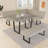 Rectangular Dining Table with Light Concrete-Effect MDF Top and Black U-Shaped Metal Legs, Modern Kitchen Table for 4-6 People-431010158