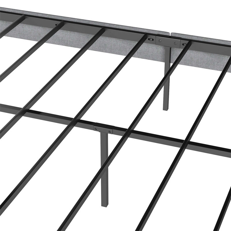 Base de lit tapissier confortable avec tête de lit et rangement sous le lit, éliminant le besoin d'un sommier tapissier
