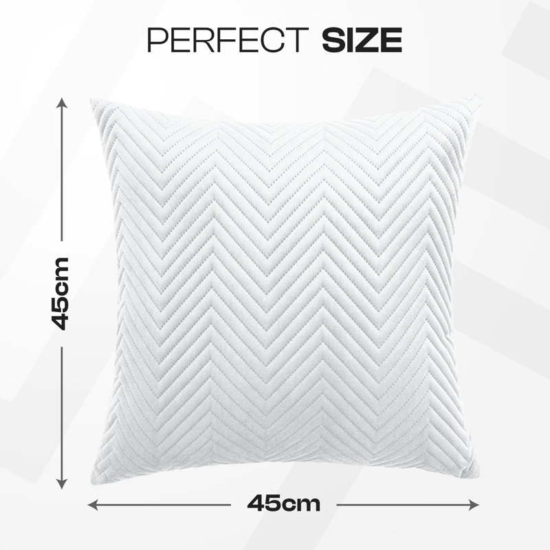Square Cushion Cover, White